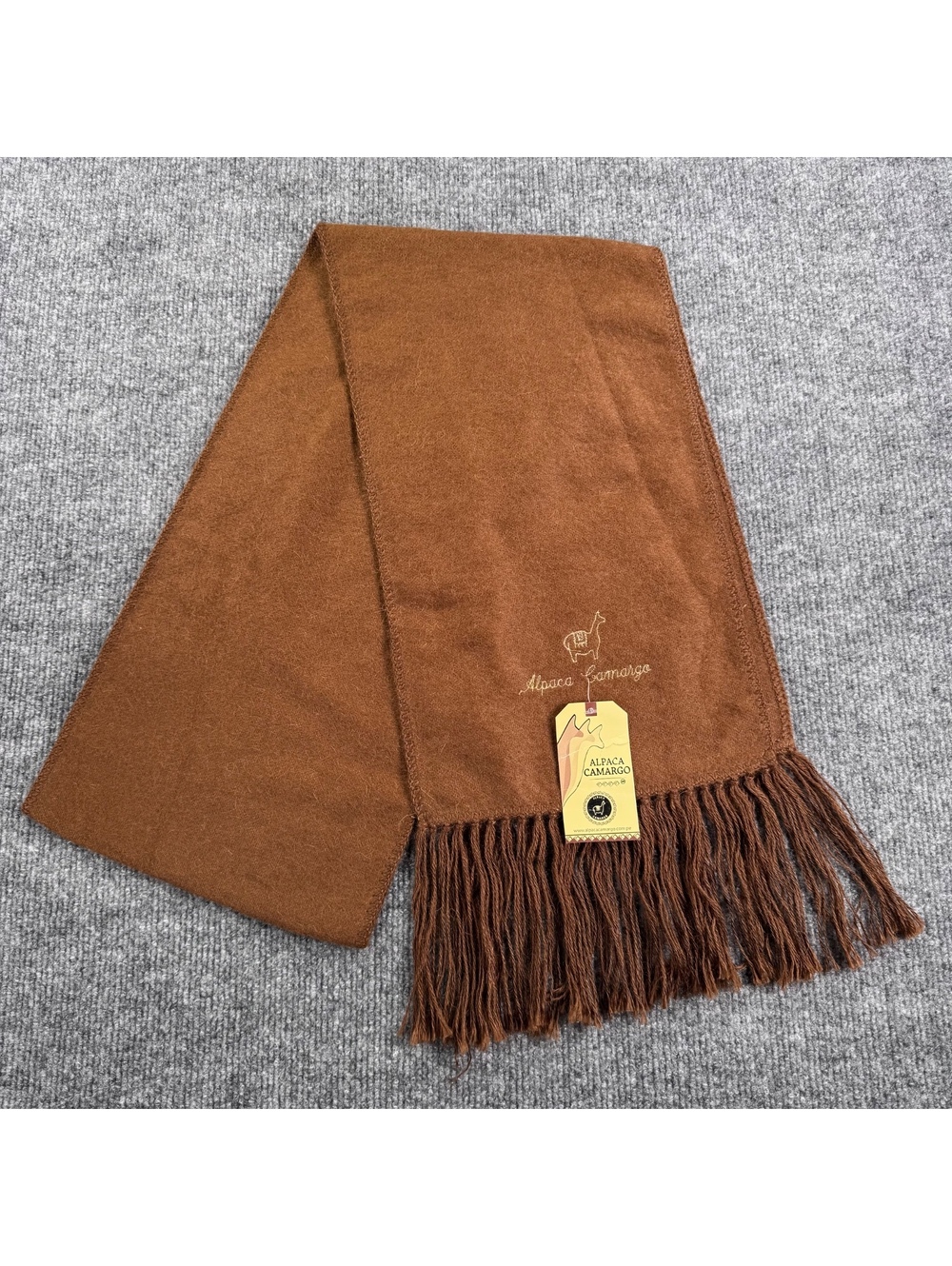 Alpaca Camargo Brown Alpaca Luxury Wool Scarf, NWT, Heritage style, Classic